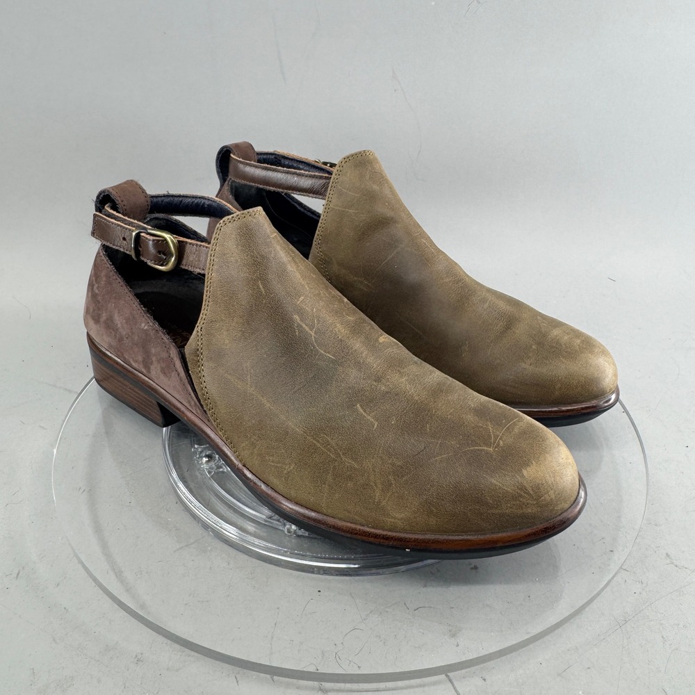 Naot Womens Leather Cutout Ankle Boots Brown Buckle Comfort Booties Size 40 9